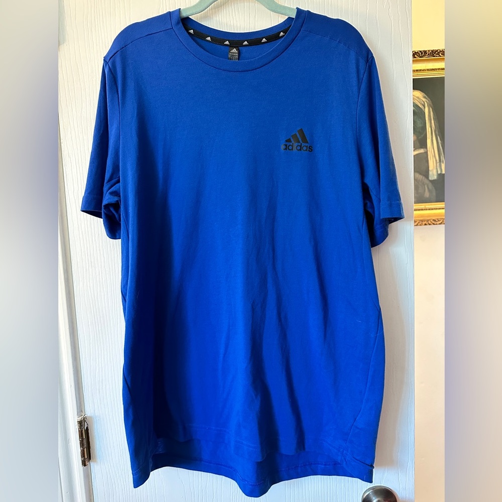 Mens ADIDAS NEW Aeroready Team Royal Blue Shirt Short Sleeves Size Large